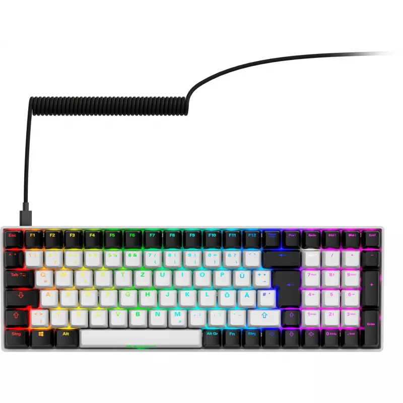 SKILLER SGK50 S2, herná klávesnica biela, DE-layout, Gateron Red