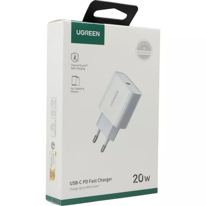 Ugreen USB Power Delivery 3.0 Quick Charge 4.0+ 20W 3A napájací zdroj (biela)