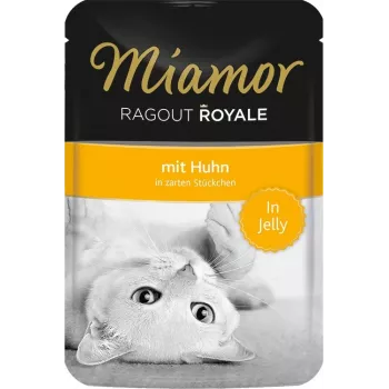 Mokré krmivo pre mačky Miamor Ragout Royale v želé 100 g — kura, dospelé mačky, vrecko