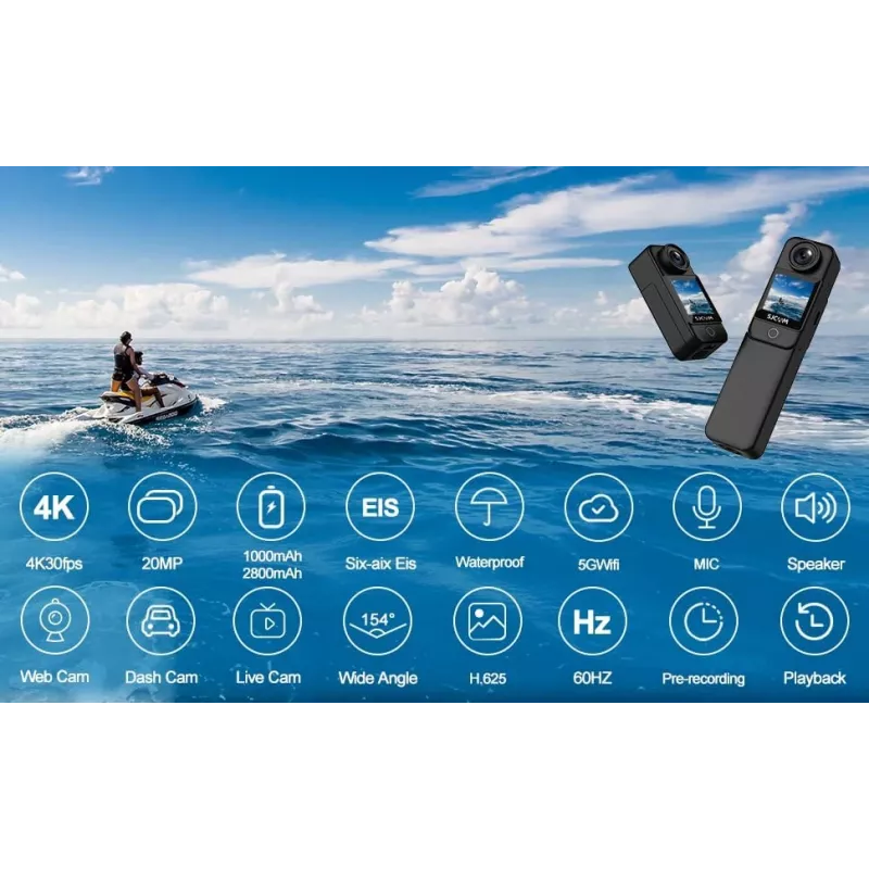 Akčná kamera SJCam C300 4K 30fps, kompaktný vodotesný dizajn