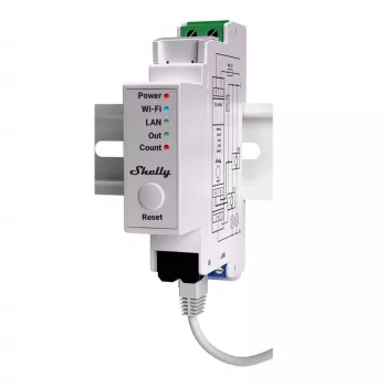 Elektromer Shelly Pro EM 50A s dvoma 50A pripojeniami, zariadenie na monitorovanie energie