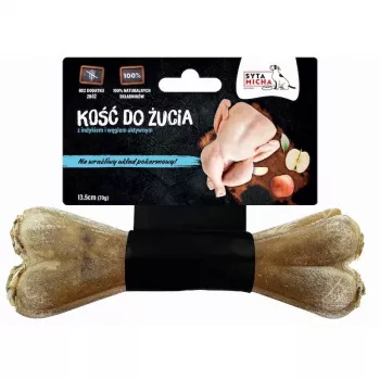 Prírodná morčacia žuvacia kosť pre psov SYTA MICHA 13,5 cm — zubná maškrta pre dospelých psov, bez lepku a konzervačných látok