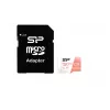 MicroSDXC karta Silicon Power Superior 128GB UHS‑I Class 10 U3 V30, 100/80 MB/s, biela/broskyňová