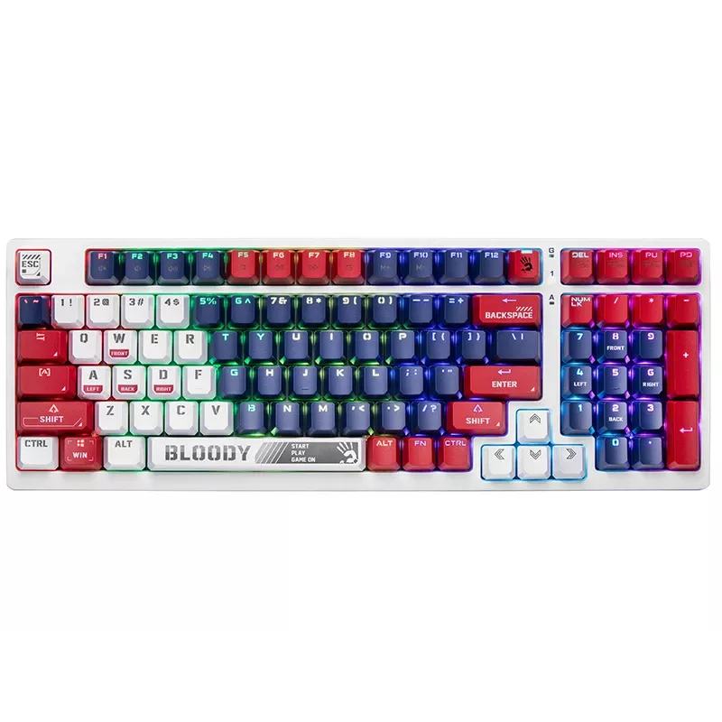 Mechanická herná klávesnica A4Tech Bloody S98, USB, Sports Navy, spínače BLMS Red Plus