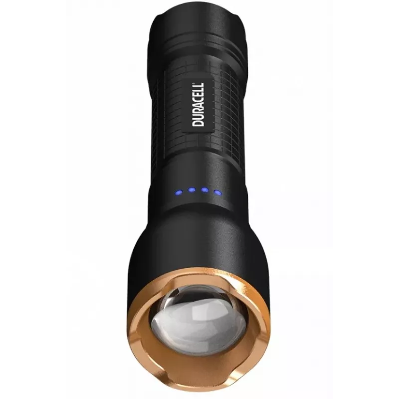 Baterka Duracell DF2500R — čierna, nabíjateľná ručná lampa
