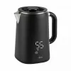 Jata JEHA1575 elektrická kanvica, 1,7 l, 1500 W, 5 nastavení teploty, čierna/nehrdzavejúca oceľ