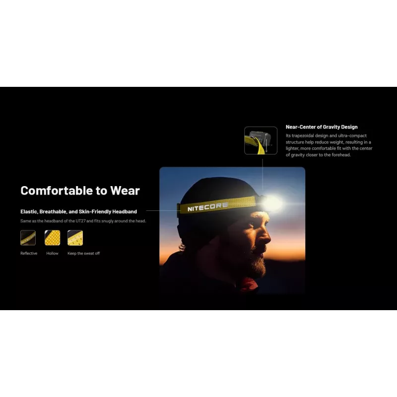 Nitecore NU27 čelová lampa čierna, žltá LED čelová lampa