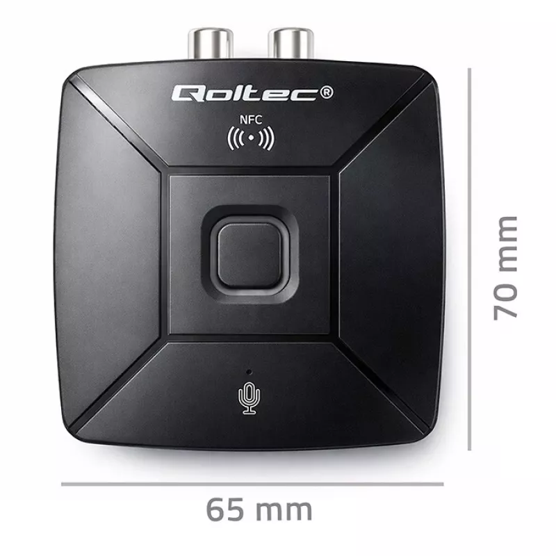QOLTEC bezdrôtový audio HiFi vysielač/prijímač model 56981 — Bluetooth/Line-In audio most