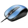 USB káblová myš, 4 tlačidlá, optická, symetrická, modrá