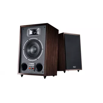 Stĺpový reproduktor Magnat TRANSPULS 800A 2-pásmový káblový & bezdrôtový 2×60 W, Bluetooth 5.0, HDMI, čierna/hnedá