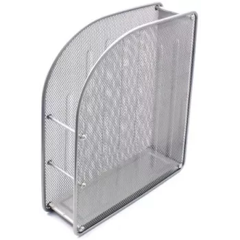 Vertikálny zásobník FORPUS FO30559, dierovaný plech, výška 7 cm, strieborná