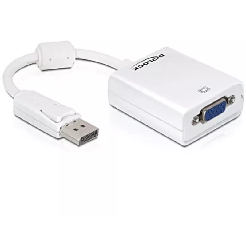 Videokábel adaptér DeLOCK 61766 0,125m VGA DisplayPort biely