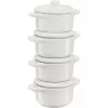 Staub Mini Cocotte sada 4-dielna okrúhla, keramika, slonovinová biela (1009383)