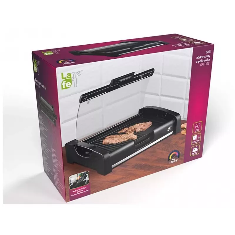 Lafe GRL-003 elektrický kontaktný gril s vekom, 1650 W