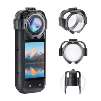 Puluz PU750T kryty objektívu pre Insta360 X5 – snap-on ochranná sada krytov