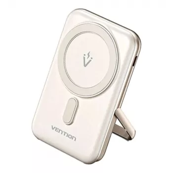 Powerbanka Vention 10000mAh magnetická bezdrôtová 20W — 10000 mAh, 3 A výstup, USB-C, biela