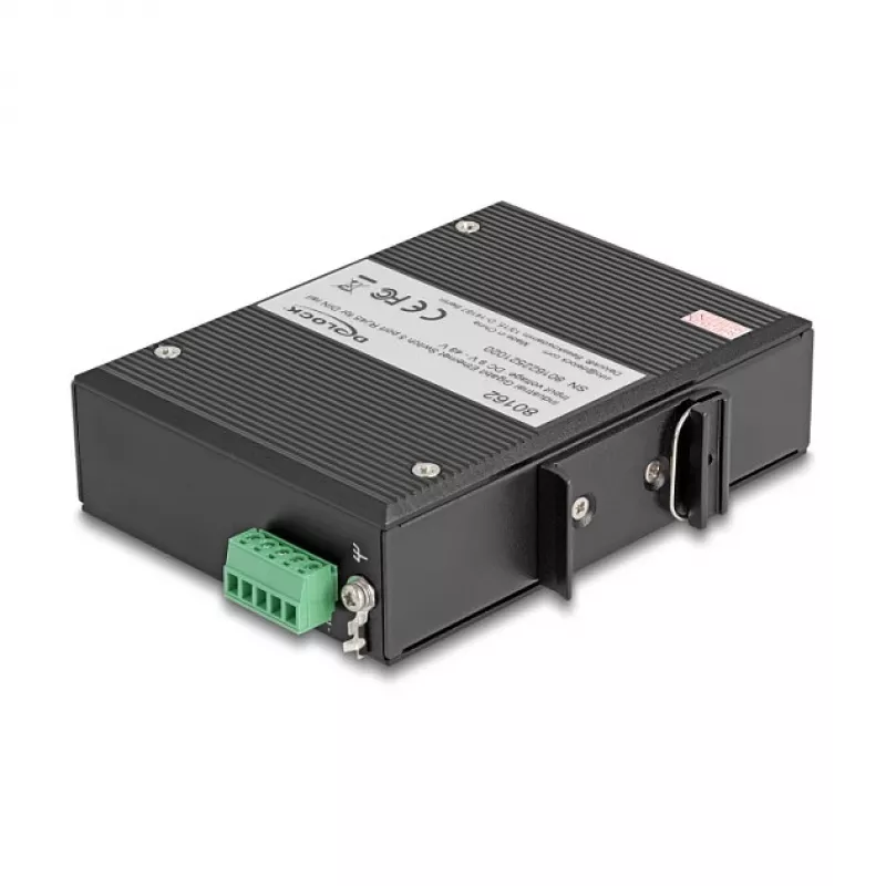 Ethernet switch DELOCK 80162 — 5-portový Gigabit RJ45 pre montáž na lištu DIN