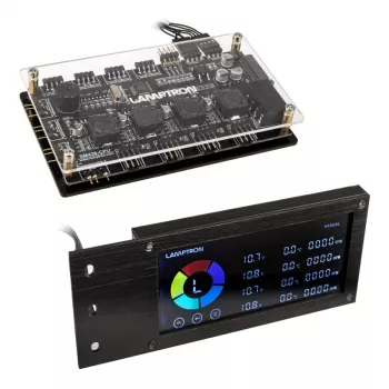 Lamptron SM436 PCI ventilátor a RGB LED kontrolér, čierny