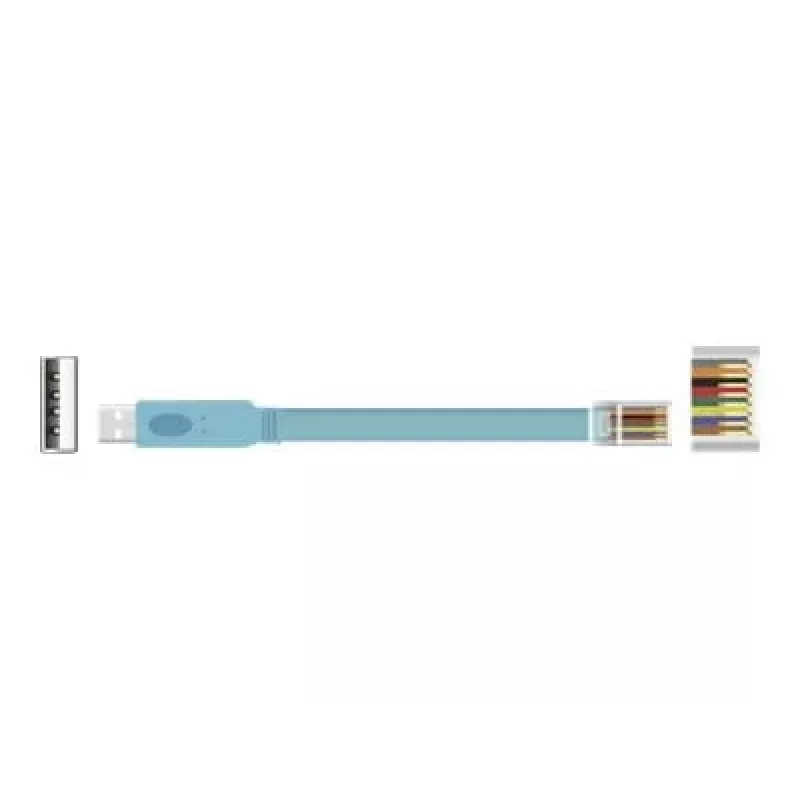 Delock konzolový adaptérový kábel USB 2.0 na sériový RS-232 RJ45, 3 m, modrý