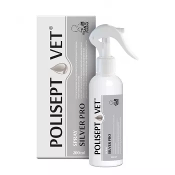 Antiseptický sprej JM Sante Polisept Vet Silver Pro 200 ml — veterinárny sprej na rany a pokožku pre zvieratá