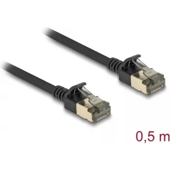 Sieťový kábel DeLOCK RJ45 Cat.8.1 0,5 m čierny