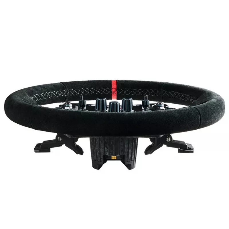 Asetek SimSports veniec volantu, znížený, 340 mm - čierny, velúrová koža