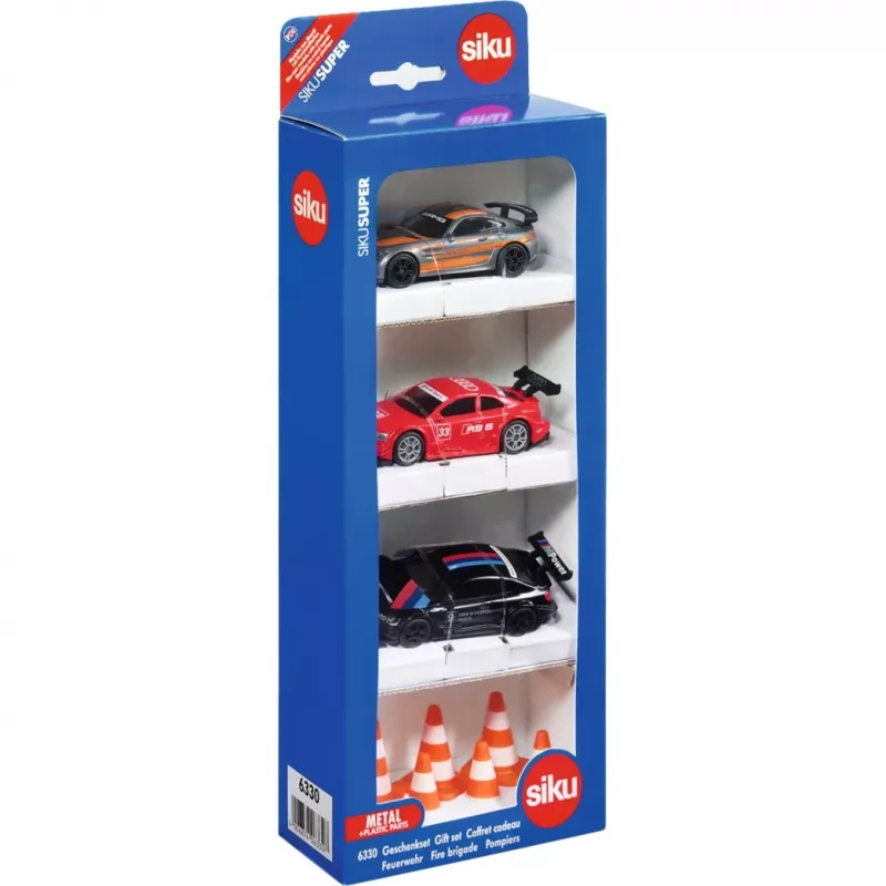 Siku darčeková sada preteky, sada vozidiel a koľajníc, 3 roky, plast, kov, viacfarebná