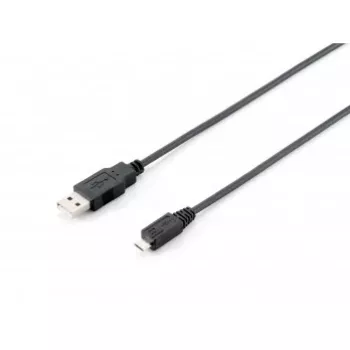Equip USB 2.0 Type A na Micro-B kábel, 1.0m, čierna, 1 m, USB A, Micro-USB B, USB 2.0, samec/samec, čierna