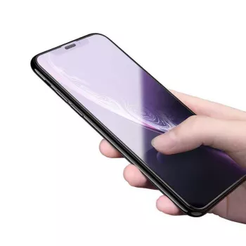 Ochranné sklo na displej z tvrdeného skla Devia Van Anti-blue Ray pre iPhone XR 6.1, čierna