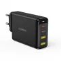 CHOETECH GaN 140W 4-portová nabíjačka — 2x USB-C, 2x USB, čierna (PD6005)