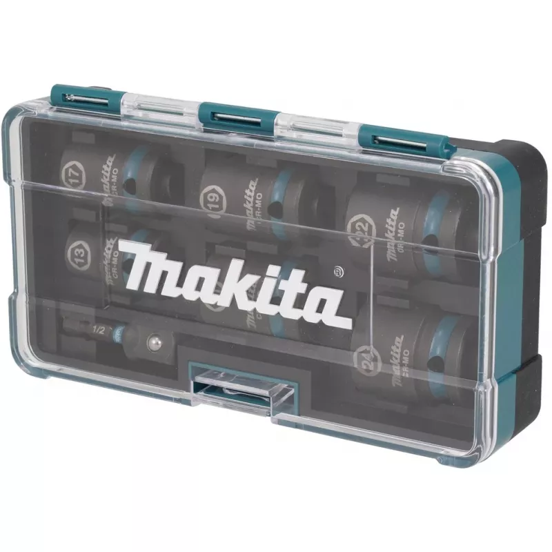 Makita E-16592 nástrčné kľúče pre rázový uťahovač sada nástrčných kľúčov čierna, tyrkysová