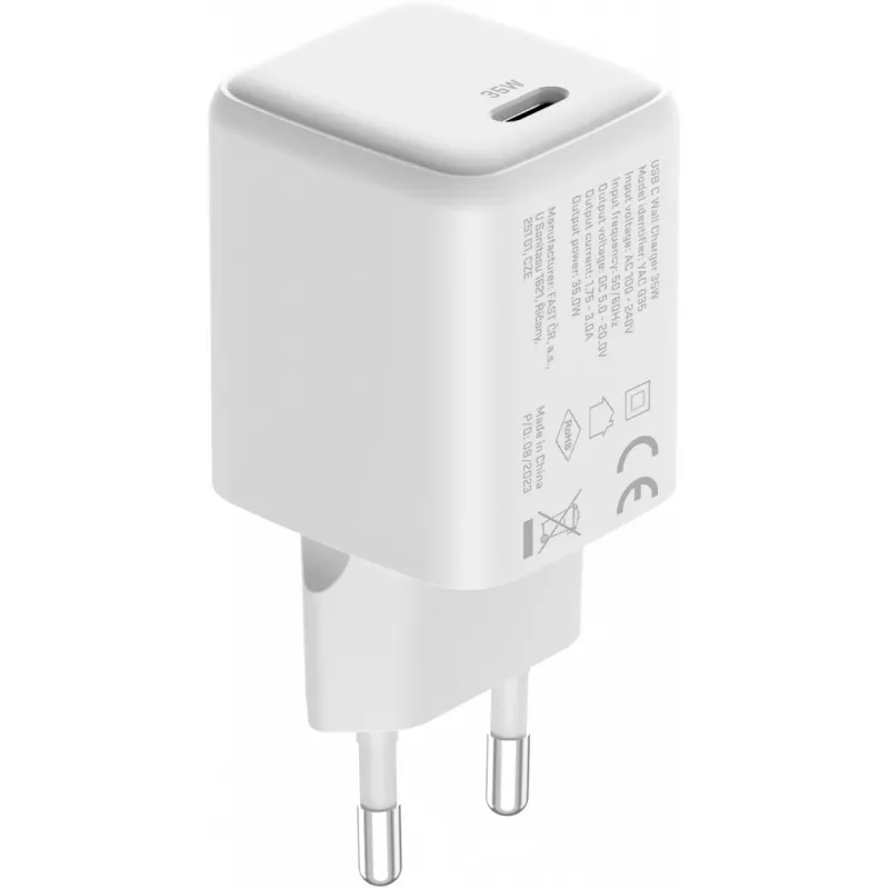 USB-C 35W 3A Power Delivery 3.0 QC 3.0 nástenná nabíjačka biela