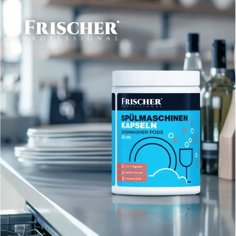 Frischer 3-in-1 kapsuly do umývačky riadu, 22 ks