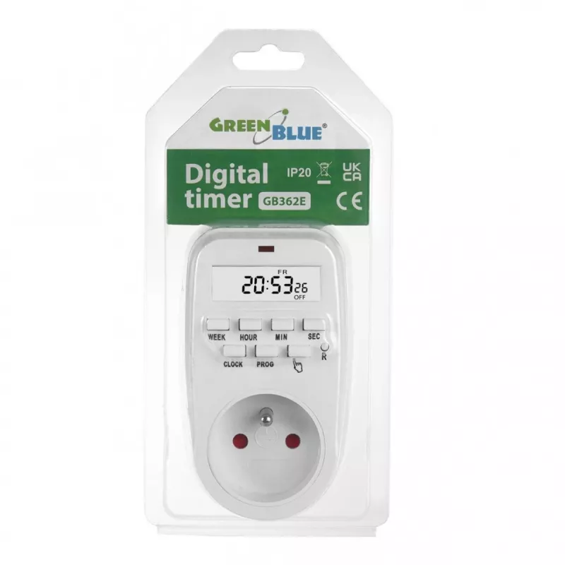 Digitálne časové relé GreenBlue GB362 — programovateľné časové relé pre elektrické zariadenia, model GB362