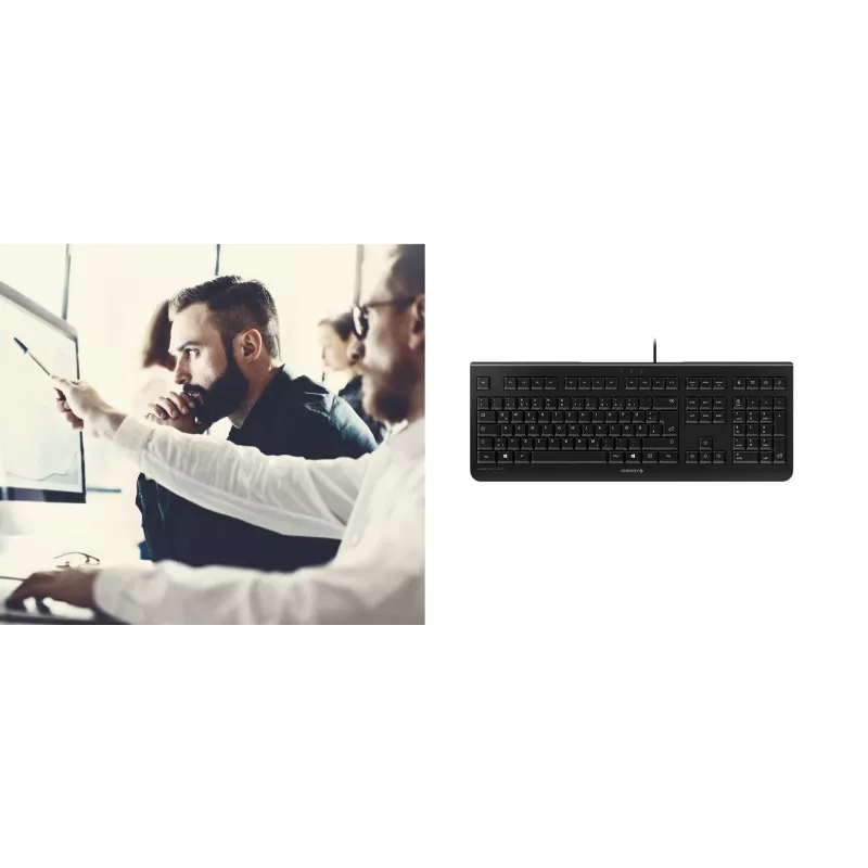 CHERRY KC 1000 klávesnica Home USB švajčiarske rozloženie čierna