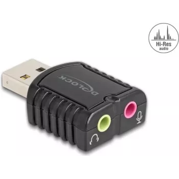 DeLOCK 65964 káblový adaptér USB Type-A 3,5 mm čierny