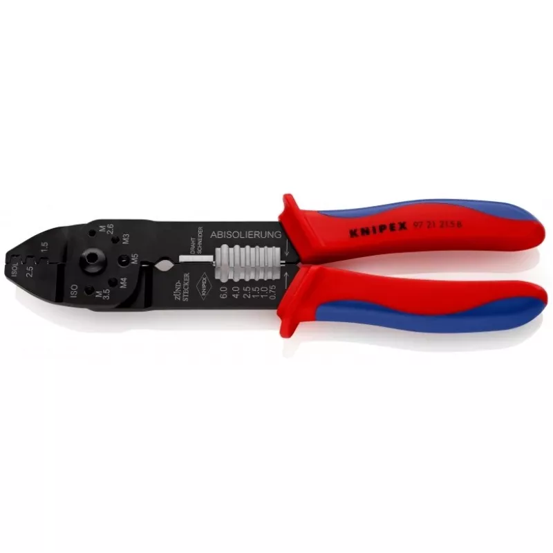 Knipex 97 21 215 B krimpovací nástroj čierna, modrá, červená
