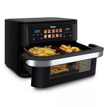 Fritéza s horúcim vzduchom Tristar FR-9078 Double 10 l, 2800 W, dotykové ovládanie, LCD, čierna/nerez