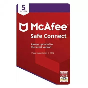 McAfee Safe Connect VPN 5 zariadení 1-ročný kľúč, Global