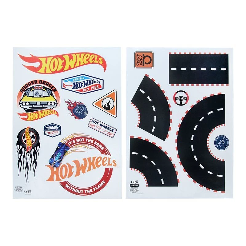 Nálepky na stenu Paladone Hot Wheels Personalisation PP13745HW — dekoračné samolepiace nálepky do detskej izby