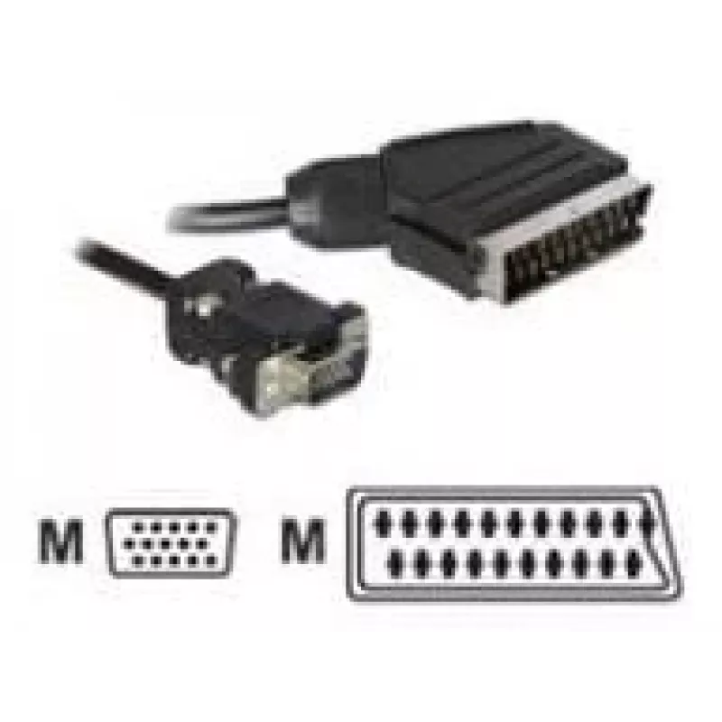 Videokábel adaptér DeLOCK 65028 SCART (21-pol) na VGA (D-Sub) 2 m