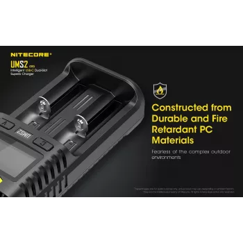 Nitecore UMS2 nabíjačka batérií domáca batéria DC lítium-iónová nikel-kadmiová