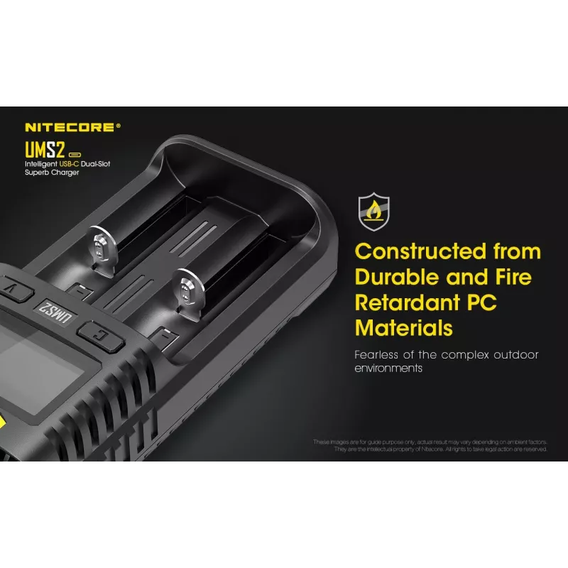Nitecore UMS2 nabíjačka batérií domáca batéria DC lítium-iónová nikel-kadmiová