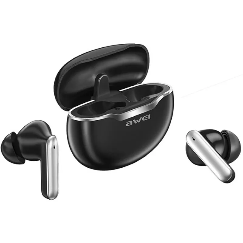 Awei slúchadlá Bluetooth 5.3 T50 TWS nabíjacie puzdro /čierna