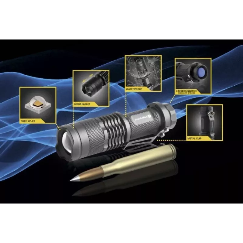 LED ručná lampa everActive FL-180 Bullet s CREE XP-E2 LED