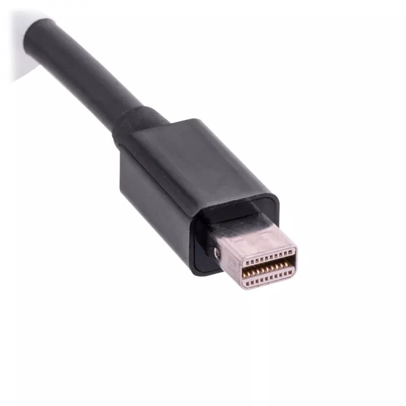 VGA (D-Sub) na Mini DisplayPort adaptérový kábel LANBERG AD-0006-BK, 0,2 m, DisplayPort 1.2, 1920×1200@60Hz, MiniDP konektor samica, čierny