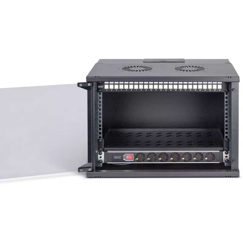 DIGITUS SOHO Pro DN-49203-SET 19" 7U nástenná sieťová sada s príslušenstvom, 540 x 400 mm, čierna