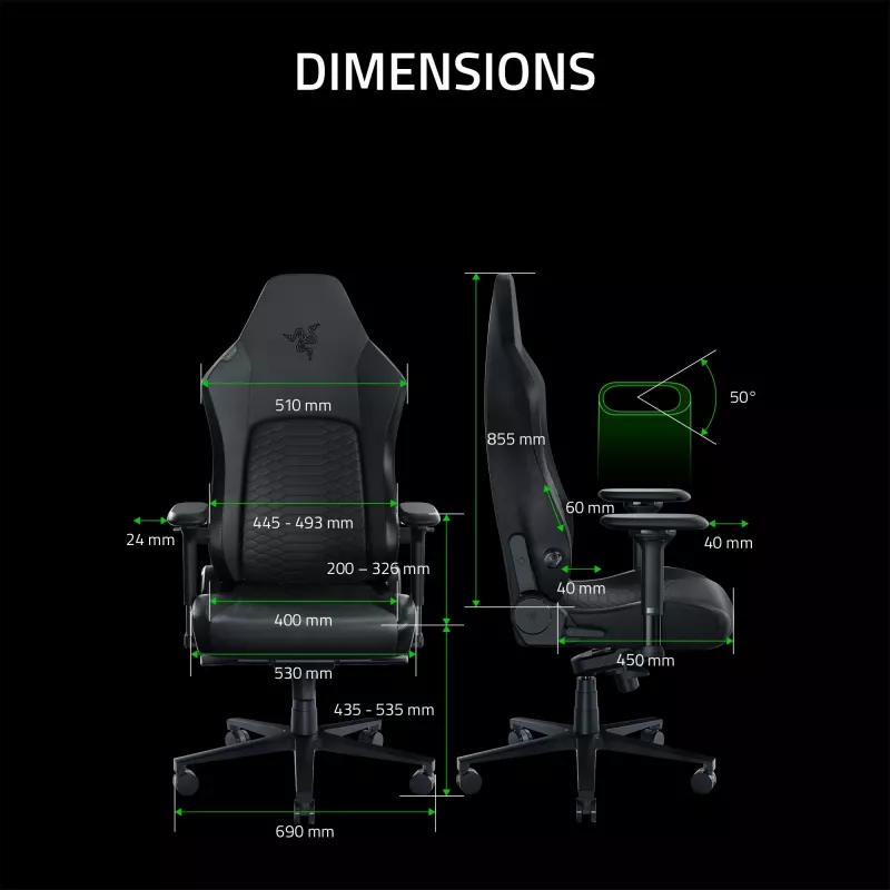 Gamingová stolička Razer Iskur V2 čalúnené sedadlo čierna