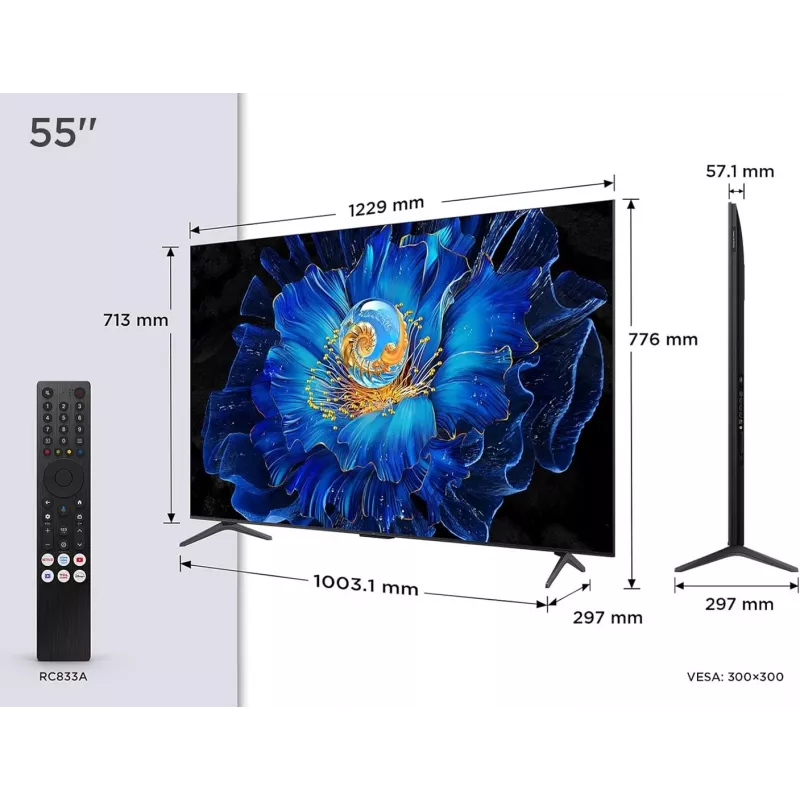 TCL C61KS 55C61KS TV 139,7 cm (55 inch) 4K Ultra HD Smart TV Wi-Fi čierna