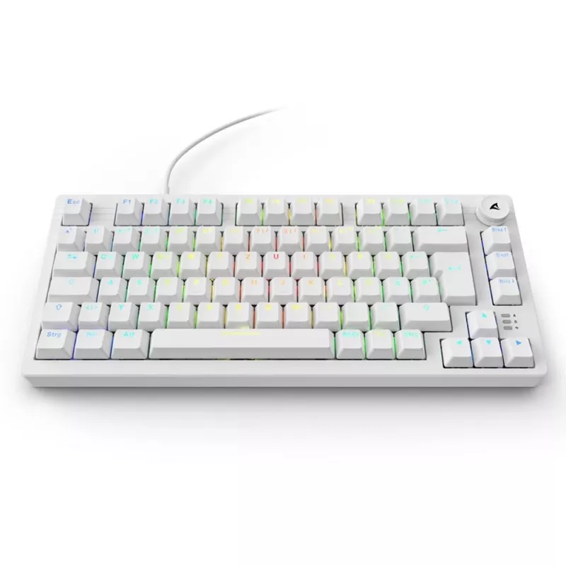Sharkoon SGK25 75% QWERTZ USB káblová RGB LED klávesnica biela